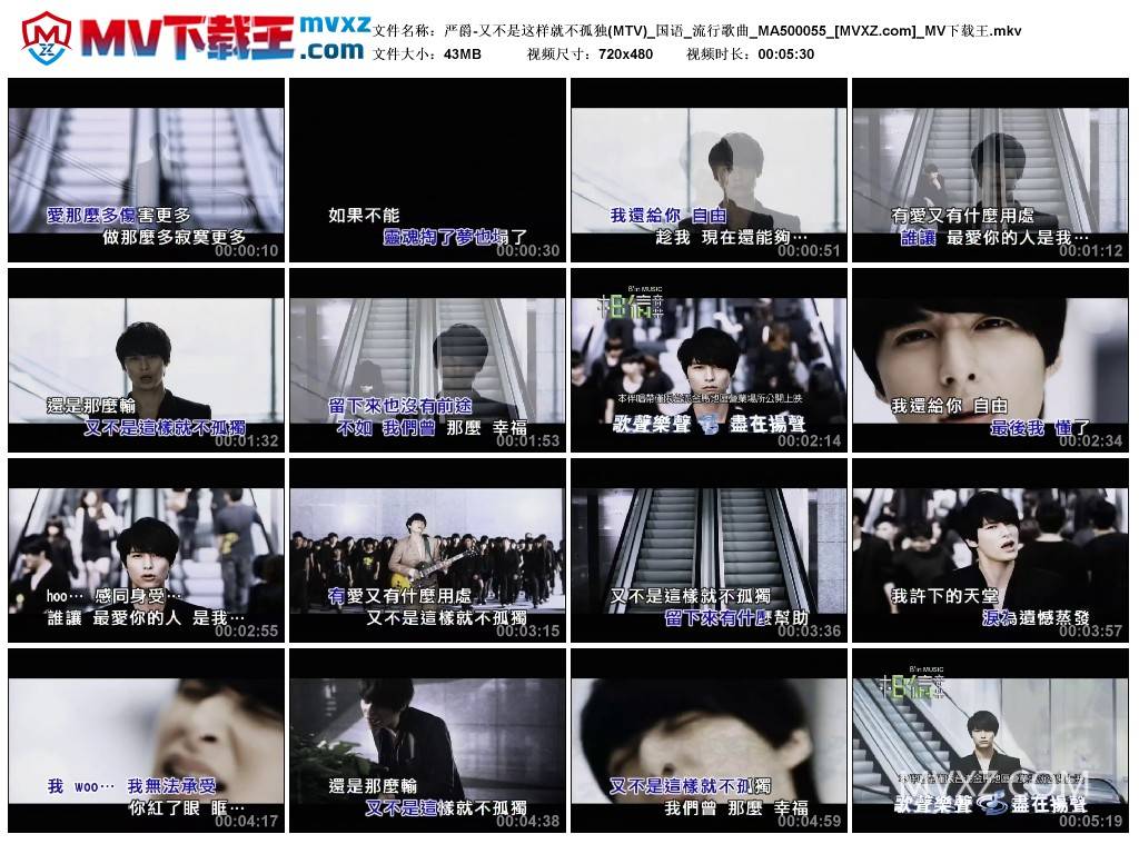 严爵-又不是这样就不孤独(MTV)_国语_流行歌曲_MA500055